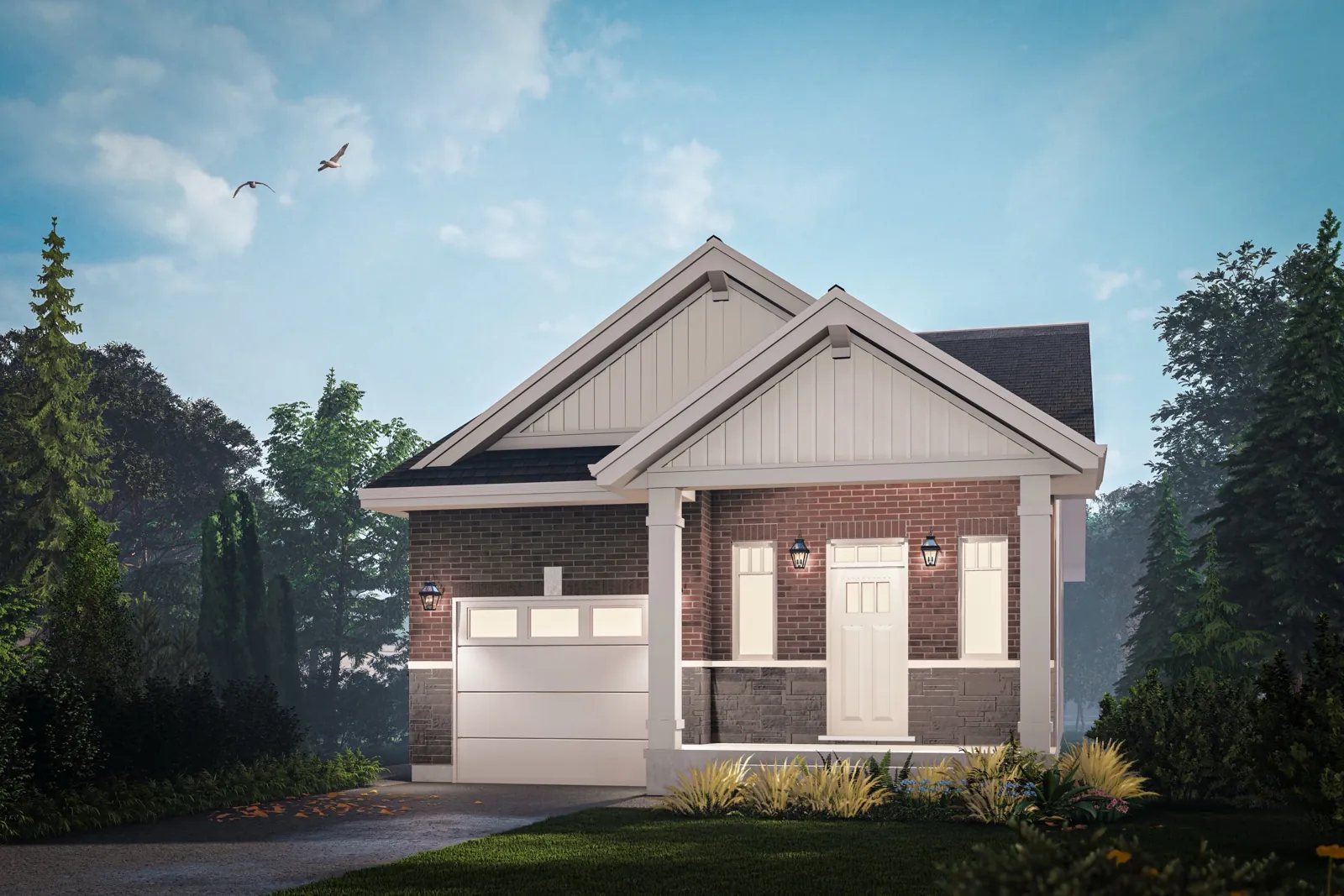The Pine Craftsman exterior elevation rendering
