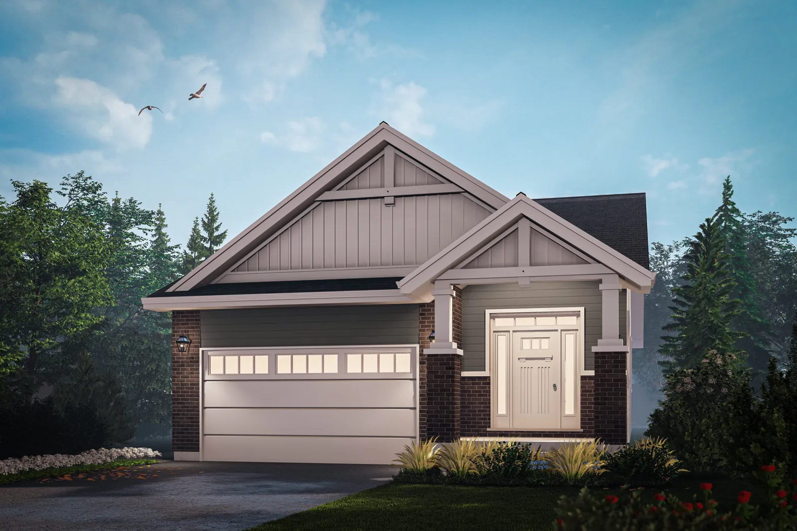 The Elm Craftsman exterior elevation rendering