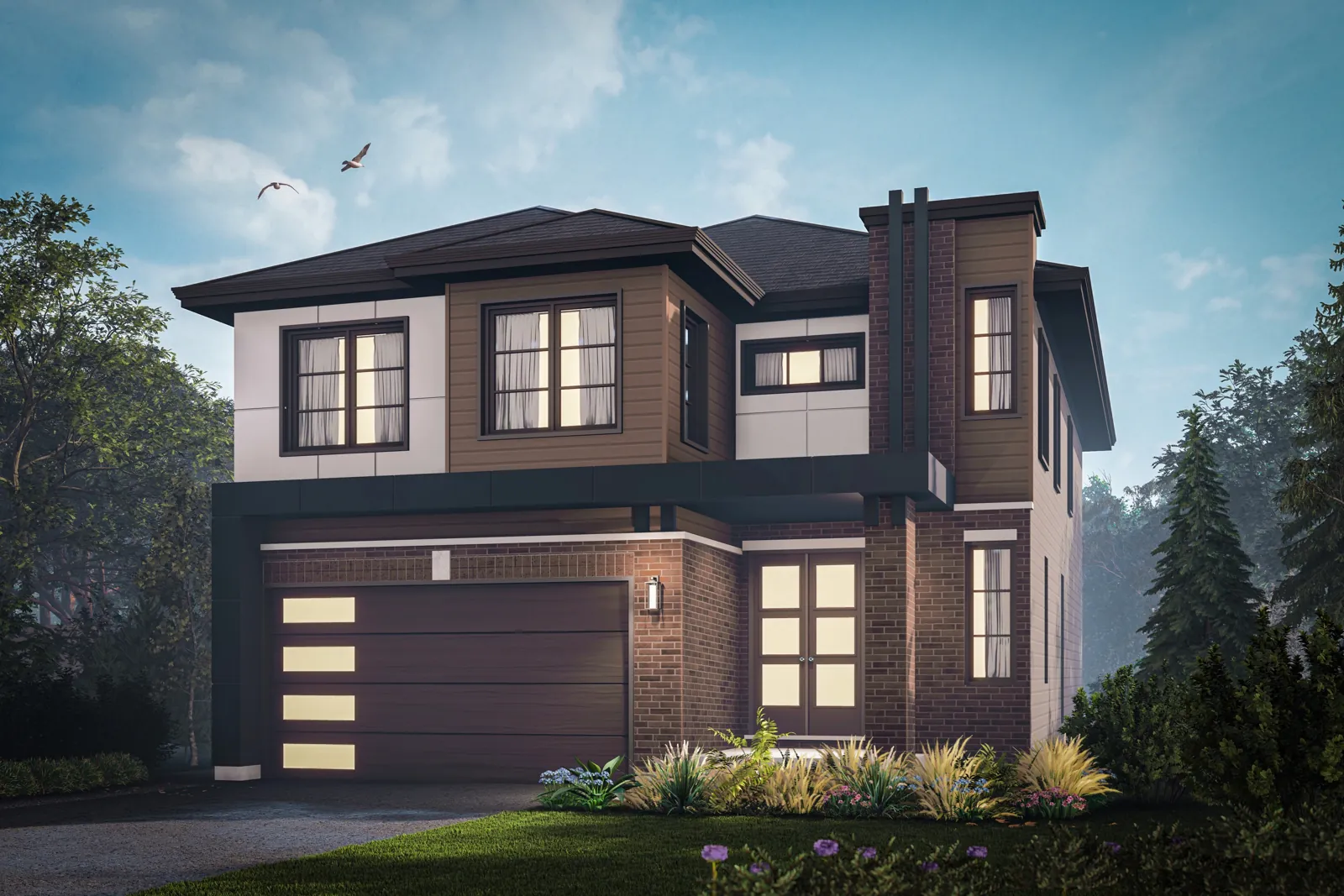 The Aspen Modern exterior elevation rendering