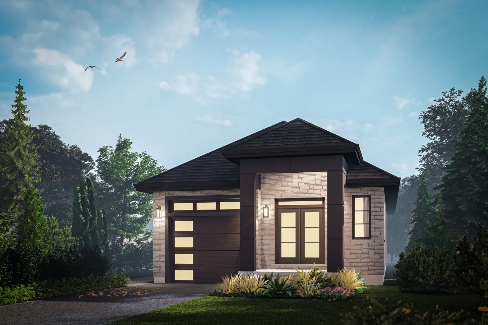 The Pine Modern exterior elevation rendering