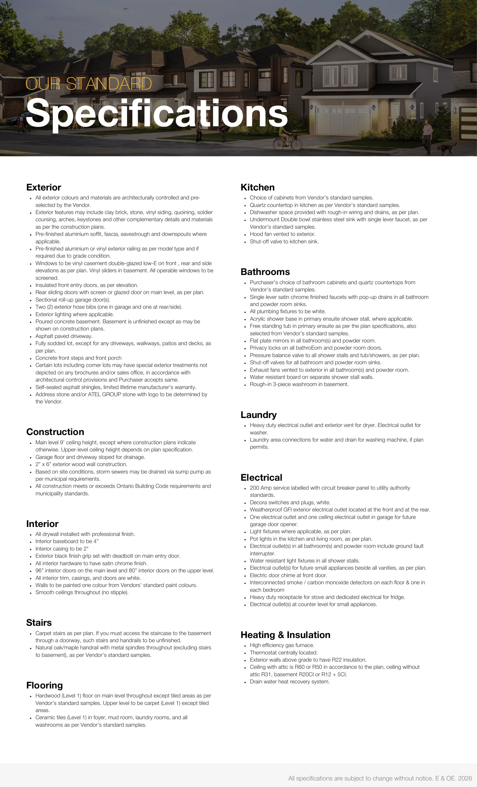 Loyalist Shores Full Specification Sheet — page 3 of 3