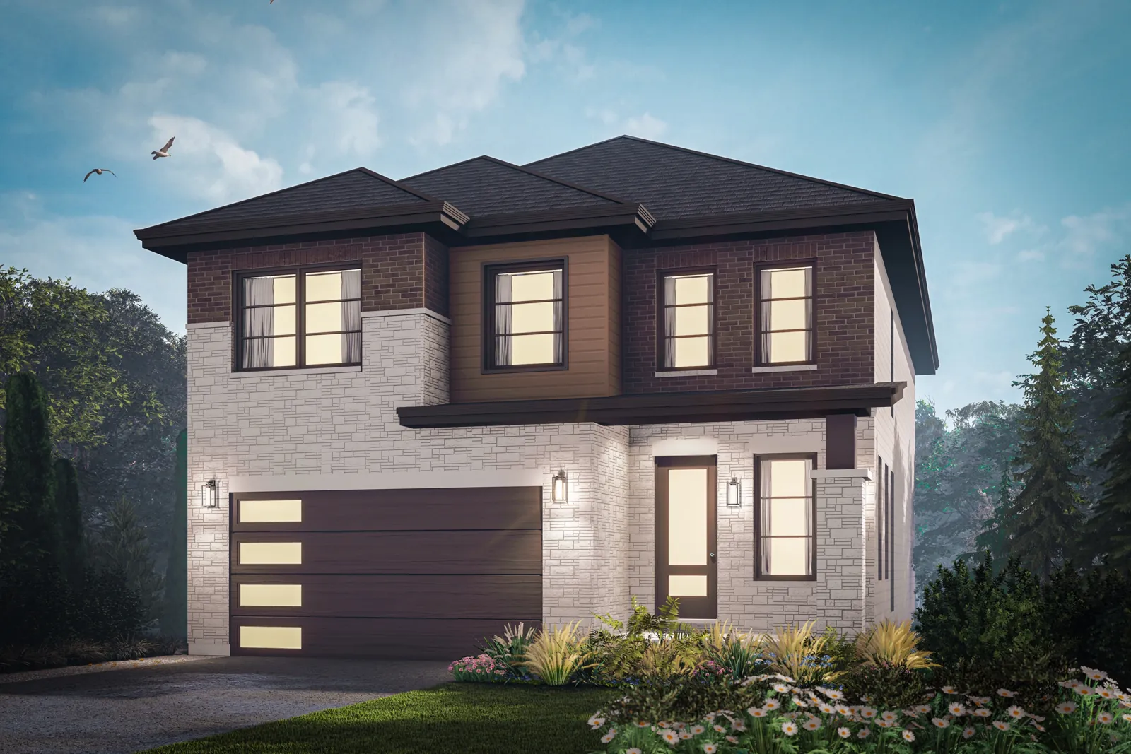 The Willow Modern exterior elevation rendering