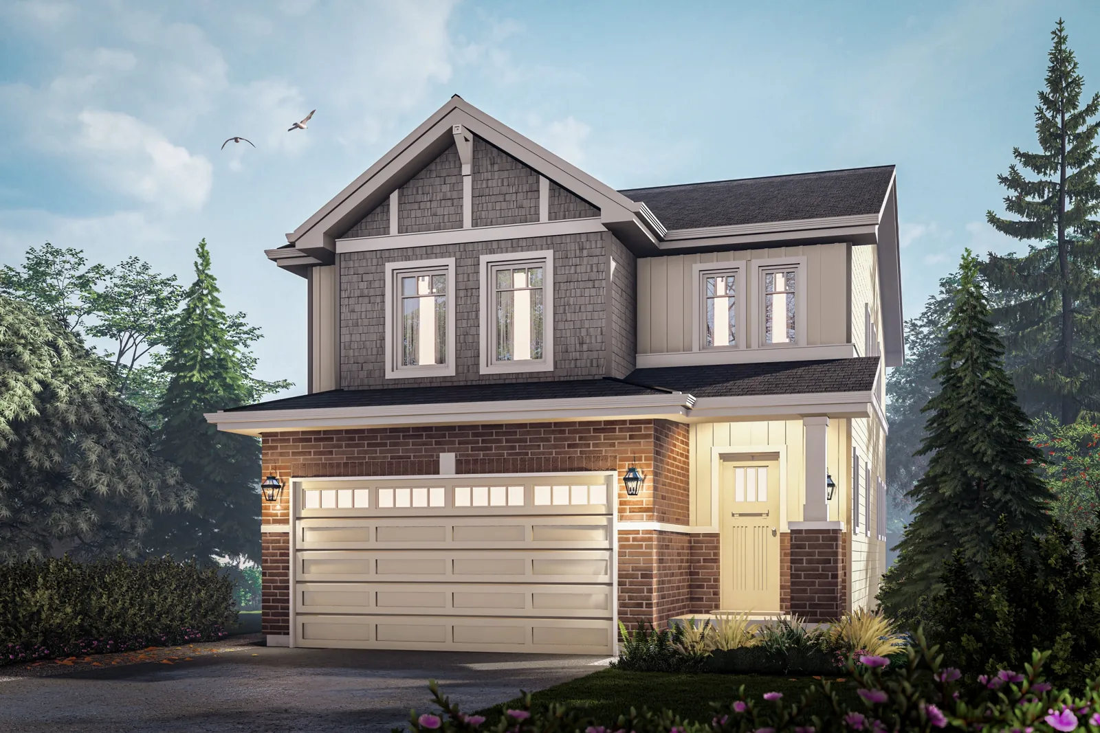 The Tulip Craftsman exterior elevation rendering